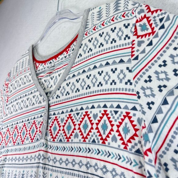 CUDDL DUDS Womens XXL Nordic Fair Isle Hearts Long Sleeve Soft Cozy Top Shirt - Picture 5 of 10